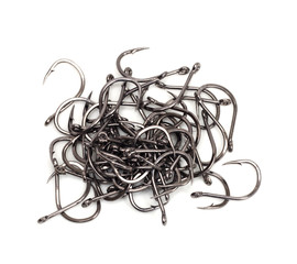 a fish hooks isolated on a white background