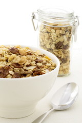 chocolate cornflakes and almonds muesli or granola