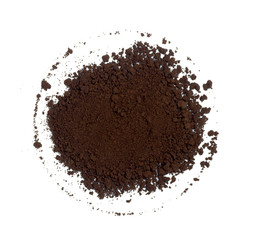 Coffee grains on the white