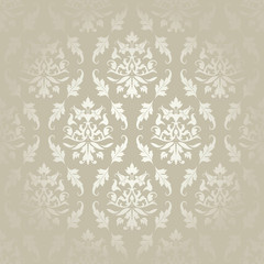 Nahtlose Damastmuster Blumen &amp  Blätter Silber/Gold © Jan Engel