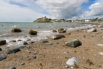 Fototapeta na wymiar Criccieth plaży w Północnej Walii