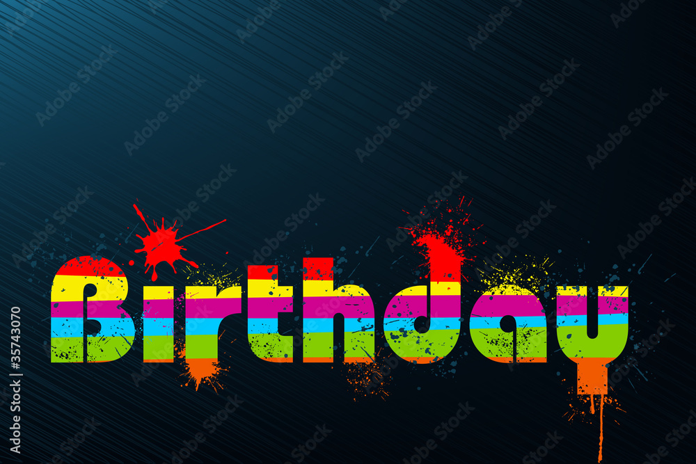 Sticker colorful birthday