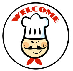 Welcome Chef Face Circle
