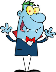 Happy Vampire Holding Up His Arms