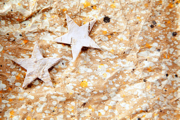 christmas stars background on recycle paper