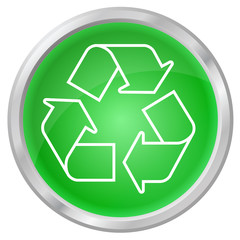 Obraz premium Shiny recycling button