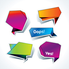 Set of colorful speech bubbles on the white background. Vector