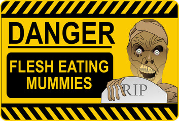 Halloween mummy sign