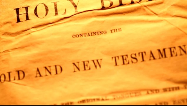 Close up of old Holy bible