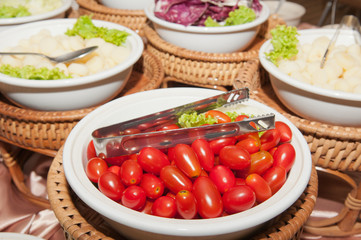 fresh cherry tomatoes in plate