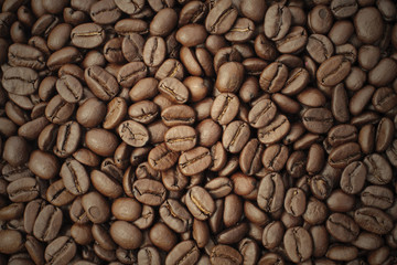 roasted brown coffee, background texture, close-up