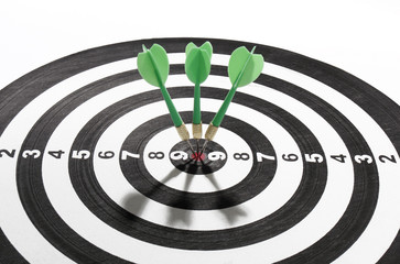 green darts smack in the center of the board