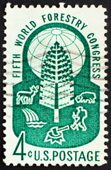Postage stamp USA 1960 World forestry congress