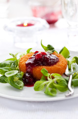 camembert with cranberry sauce