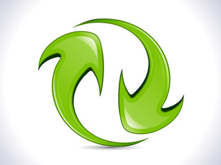 Naklejka premium abstract shiny green refresh icon