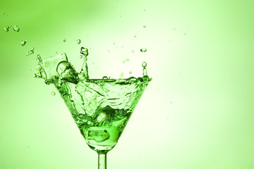 Splashing green cocktail