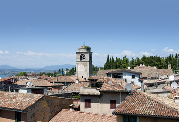 Rooftops of Sirmione on Lake Garda in Northern Italy