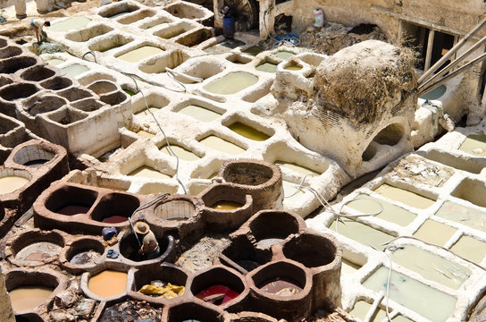Old tanneries in Fez, Morocco