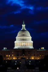 US Capitol building in a cloudy twilight, Washington DC USA