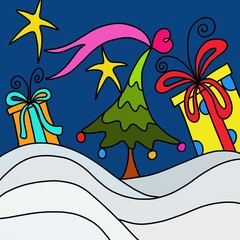 Christmas abstract landscape