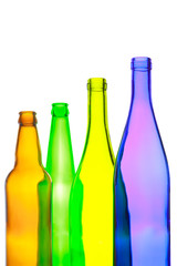 Empty wine and beer bottles