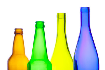 Empty wine and beer bottles