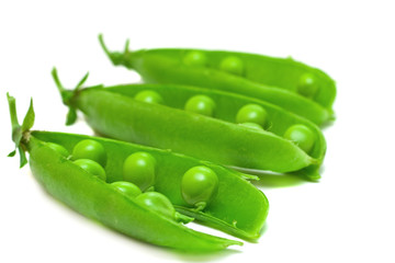 Fresh green pea in the pod