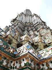 Angle of Pagoda at the Wat Arun , Bangkok