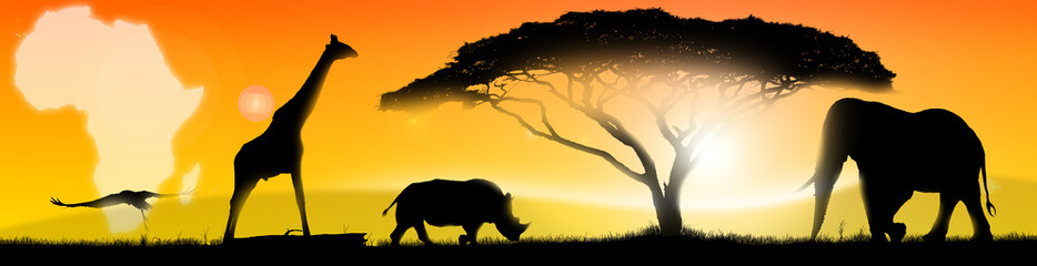 Illustration african landscape © Alberto Masnovo