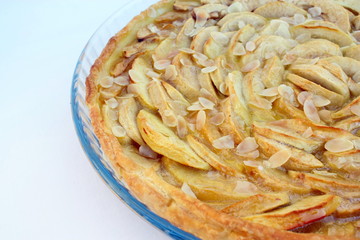 tarte pommes,amande effilées