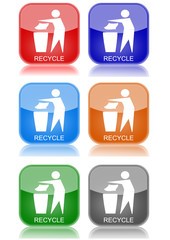 Recycle  "6 buttons of different colors"