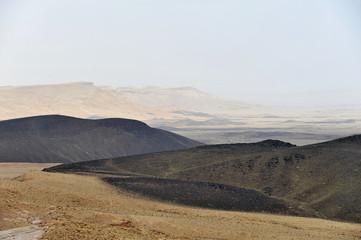 Volcanic formation in Crater Ramon, Negev desert.