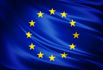Foto auf Acrylglas Europäische Orte Flagge der Europäischen Union
