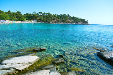 Turquoise blue water on Thassos island