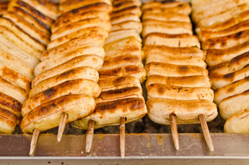 row of grilled banana,Thai's dessert