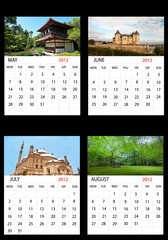 Calendario mayo,junio,julio,agosto 2012