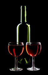 Bottles and glass beaker
