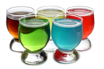 Color cocktail beakers