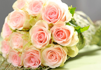 Wedding bouquet with pink roses