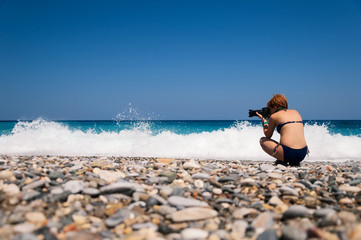 Girl nature photographer
