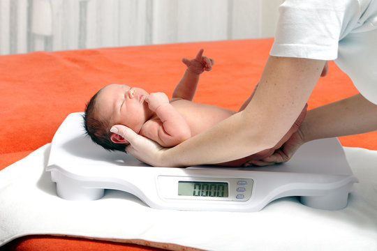 Baby Boy On Weight Scale