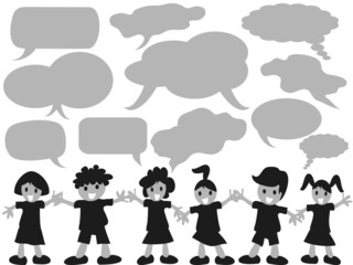 kids with speech bubbles