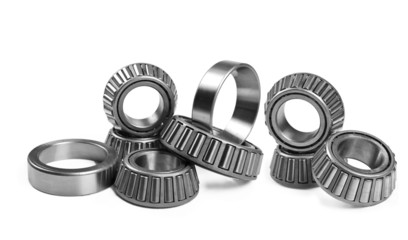 Ball bearings on a pure white background