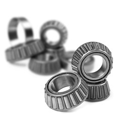 Ball bearings on a pure white background