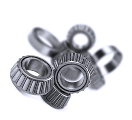 Ball bearings on a pure white background