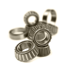 Ball bearings on a pure white background