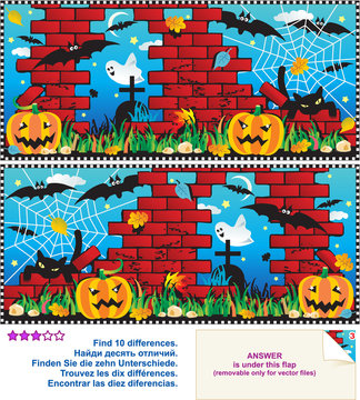 Find the differences visual puzzle - Halloween