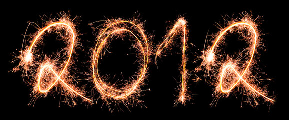 New Year 2012 made of real sparkles