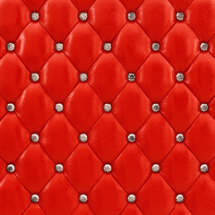 Red leather upholstery pattern , 3d illustration
