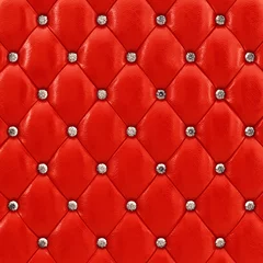 Rolgordijnen Rood lederen bekledingspatroon, 3d illustratie © nobeastsofierce